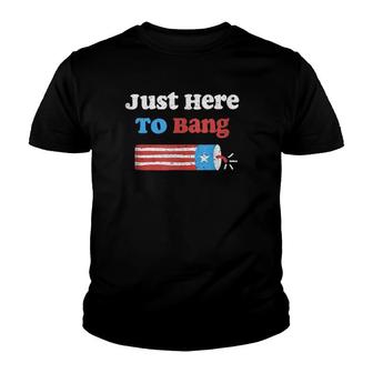 Funny Fourth Of July 4Th Of July I'm Just Here To Bang Gift Youth T-shirt | Mazezy