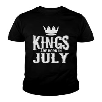 Funny Gift Kings Are Born In July Youth T-shirt | Mazezy