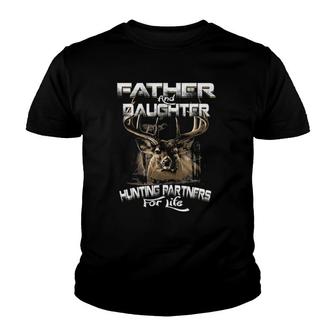 Funny Gift Tee Father And Daughter Hunting Partners For Life Youth T-shirt | Mazezy