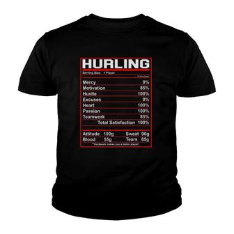 Funny Hurling Nutrition Facts Hurler Youth T-shirt | Mazezy