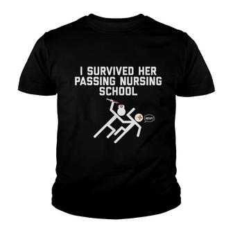 Funny I Survived Her Passing Nursing School Youth T-shirt | Mazezy