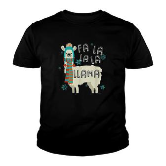Funny Llama Christmas Alpaca Youth T-shirt | Mazezy