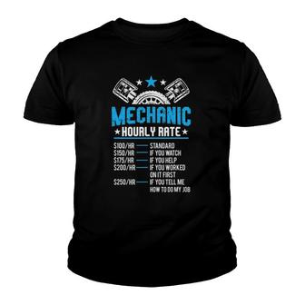 Funny Mechanic Hourly Rate Motor Repair Labor Rate Youth T-shirt | Mazezy