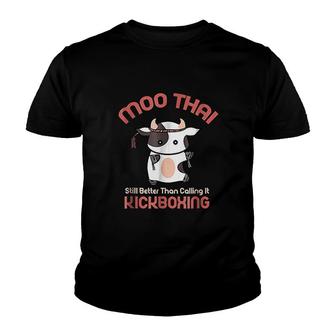 Funny Muay Thai Moo Thai Kickboxing Youth T-shirt | Mazezy