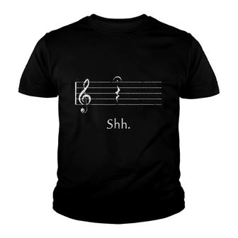 Funny Music Shh Quarter Rest And Fermata Youth T-shirt | Mazezy