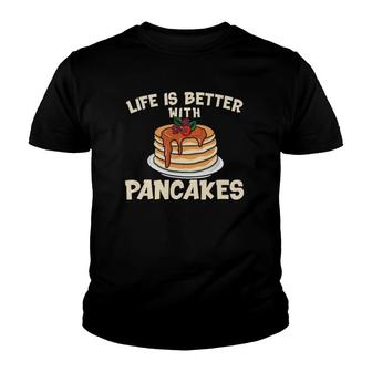 Funny Pancakes Art Men Women Brunch Breakfast Pancake Maker Youth T-shirt | Mazezy