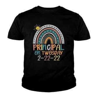Funny Principal Squad On Twosday February 22Nd 2022 Rainbow Youth T-shirt | Mazezy