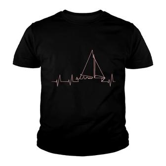 Funny Sailboat Heartbeat Youth T-shirt | Mazezy