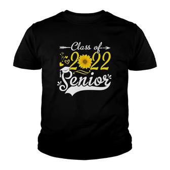 Funny Senior Class Of 2022 22 Sunflower Graduation Graduate Youth T-shirt | Mazezy