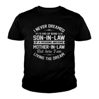 Funny Son In Law Birthday Gift Ideas Awesome Mother In Law Youth T-shirt | Mazezy