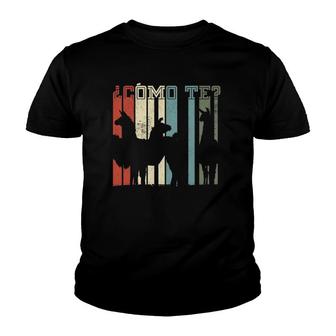 Funny Spanish Gift, Como Te Llama, Llama Design Youth T-shirt | Mazezy