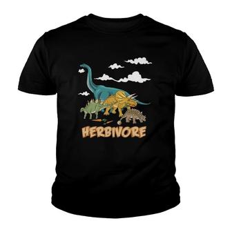 Funny Vegan Herbivore Brontosaurus Dino Youth T-shirt | Mazezy