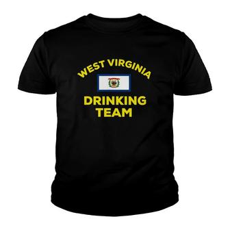 Funny West Virginia Drinking Team Wv State Flag Beer Youth T-shirt | Mazezy