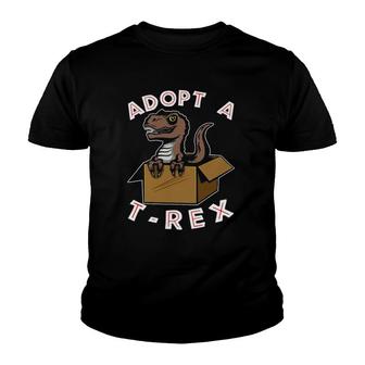 Funnyrex Dinosaur Cute Pet Adoption Dino Lover Youth T-shirt | Mazezy