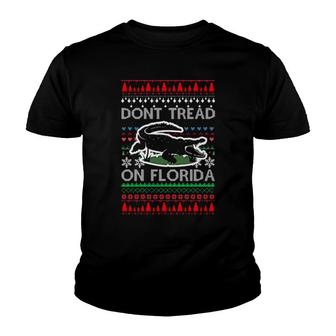 Gadsden Alligator Don't Tread On Florida Ugly Christmas Youth T-shirt | Mazezy