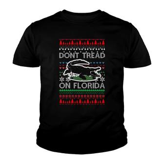 Gadsden Alligator Dont Tread On Florida Ugly Christmas Youth T-shirt - Thegiftio UK