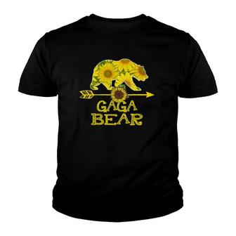 Gaga Bear Funny Sunflower Mother Father Gifts Youth T-shirt | Mazezy