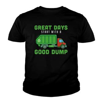 Garbage Truck Recycling Trash Recycle Garbageman Waste Bin Youth T-shirt | Mazezy