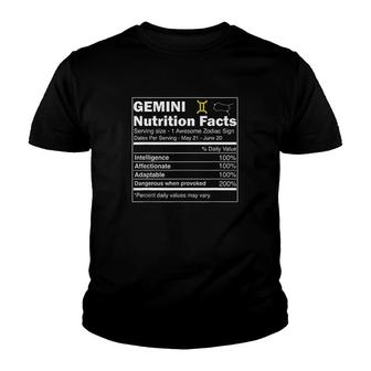 Gemini Nutrition Astrology V2 Youth T-shirt - Thegiftio UK