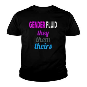 Gender Fluid They Them Pronouns Youth T-shirt | Mazezy