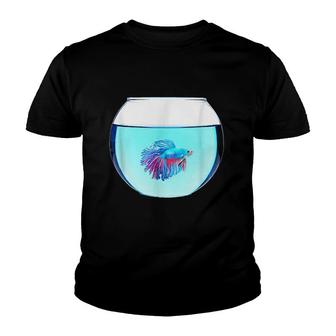 Glass Bowl Betta Fish V2 Youth T-shirt - Thegiftio UK