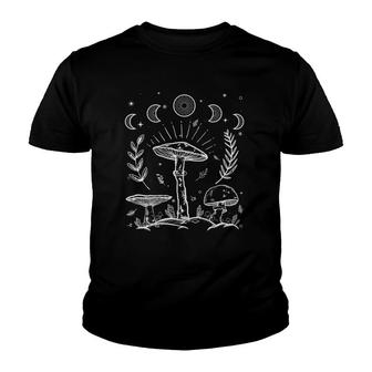 Goblincore Aesthetic Dark Academia Cottagecore Mushroom Goth Youth T-shirt | Mazezy