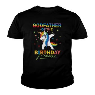 Godfather Of The Birthday Girl Unicorn Princess Birthday Youth T-shirt | Mazezy