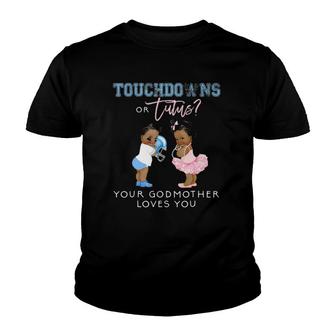 Godmother Gender Reveal Touchdown Tutu Baby Shower Youth T-shirt | Mazezy