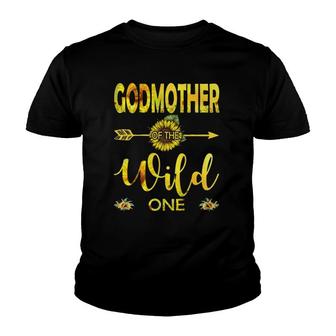 Godmother Of The Wild One-1St Birthday Sunflower Outfit Youth T-shirt | Mazezy