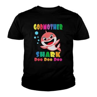 Godmother Shark Funny Mothers Day Gift For Womens Mom Youth T-shirt | Mazezy
