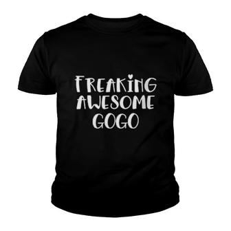 Gogo Freaking Awesome Best Ever Gogo Grandma I Love Gogo Youth T-shirt | Mazezy