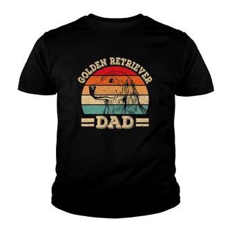 Golden Retriever Dad Design Funny Dog Lover Retro Vintage Youth T-shirt | Mazezy