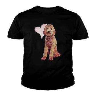 Goldendoodle Chest Design Dog Lover Youth T-shirt | Mazezy