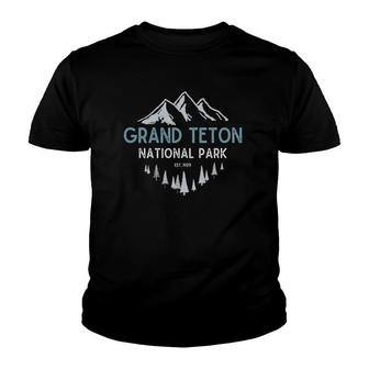 Grand Teton National Park Est 1929 Vintage National Park Wy V3 Youth T-shirt - Thegiftio UK