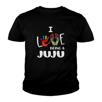 Grandma Gift - I Love Being A Juju Colorful Youth T-shirt | Mazezy