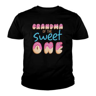 Grandma Of Sweet One First B Day Party Matching Family Donut Youth T-shirt | Mazezy