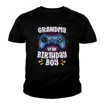 Grandma Of The Birthday Boy Matching Gamer Birthday Party Youth T-shirt | Mazezy