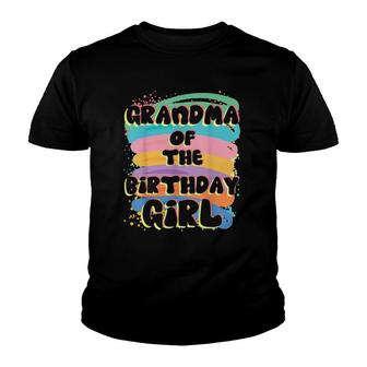 Grandma Of The Birthday Girl Colorful Matching Family Youth T-shirt | Mazezy