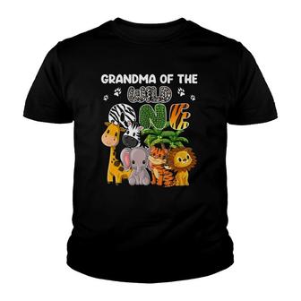 Grandma Of The Wild One Themed Safari Jungle Animal Youth T-shirt | Mazezy
