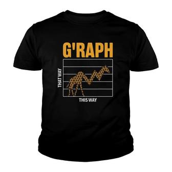 G'raph This Way That Way Funny Math Lover Giraffe Pun Youth T-shirt | Mazezy