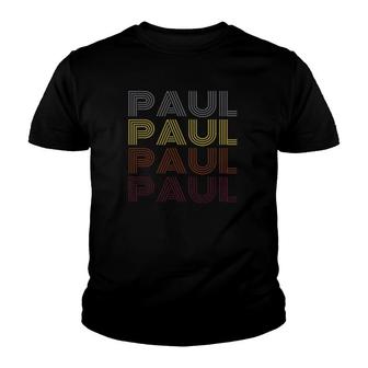 Graphic Tee First Name Paul Retro Pattern Vintage Style Youth T-shirt | Mazezy