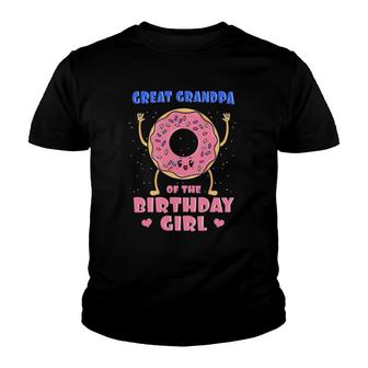 Great Grandpa Of The Birthday Girl Pink Donut Bday Party Youth T-shirt - Thegiftio UK