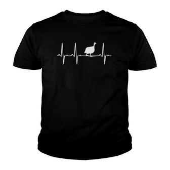 Guinea Fowl Heartbeat Gift For Men Women Pearl Hen Lover Youth T-shirt - Thegiftio UK