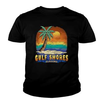 Gulf Shores Alabama Vintage Distressed Souvenir Youth T-shirt | Mazezy