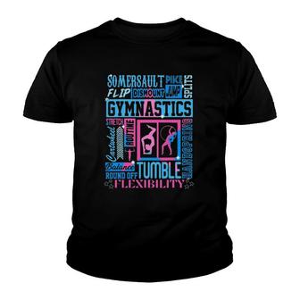 Gymnastics Star Typography Artistic Gymnastics Youth T-shirt | Mazezy