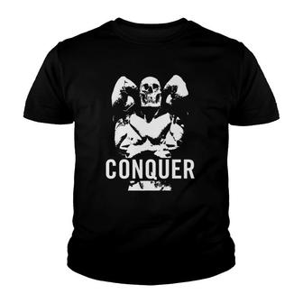 Gymreapers Conquer - Bodybuilding & Powerlifting Youth T-shirt | Mazezy