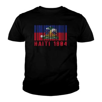 Haiti Haitian 1804 Barcode Flag Love Vintage Ayiti Proud Youth T-shirt | Mazezy