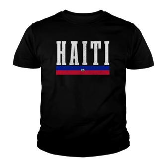Haiti Haitian Flag Pride Vintage Haiti Youth T-shirt | Mazezy