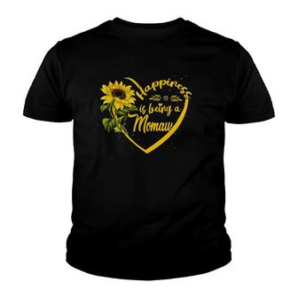 Happiness Is Being A Momaw Sunflower Gift Youth T-shirt | Mazezy