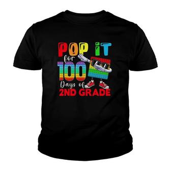 Happy 100 Days Of School 2Nd Grade 100Th Day Pop It Youth T-shirt | Mazezy